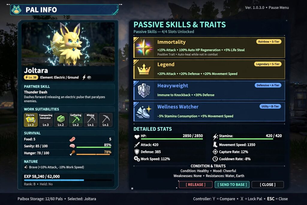 Palworld Pal Passive Skills